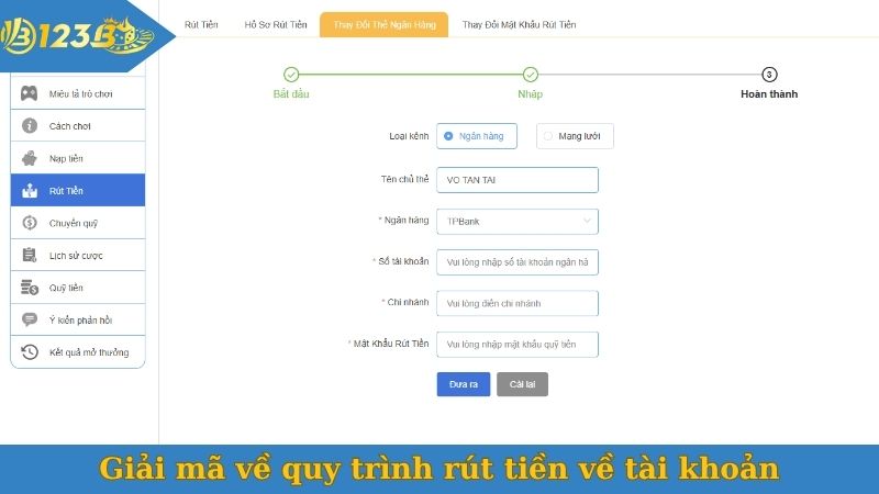 Giải mã về quy trình rút tiền về tài khoản