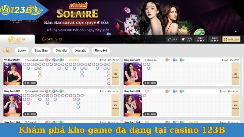 Khám phá kho game đa dạng tại casino 123B