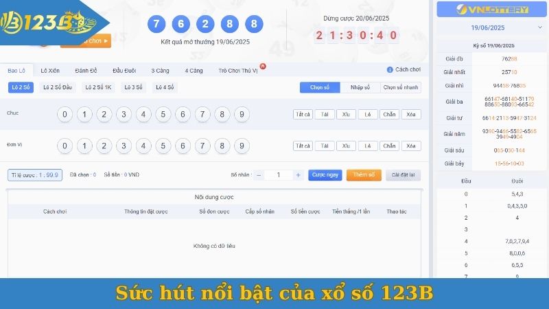 Sức hút nổi bật của xổ số 123B